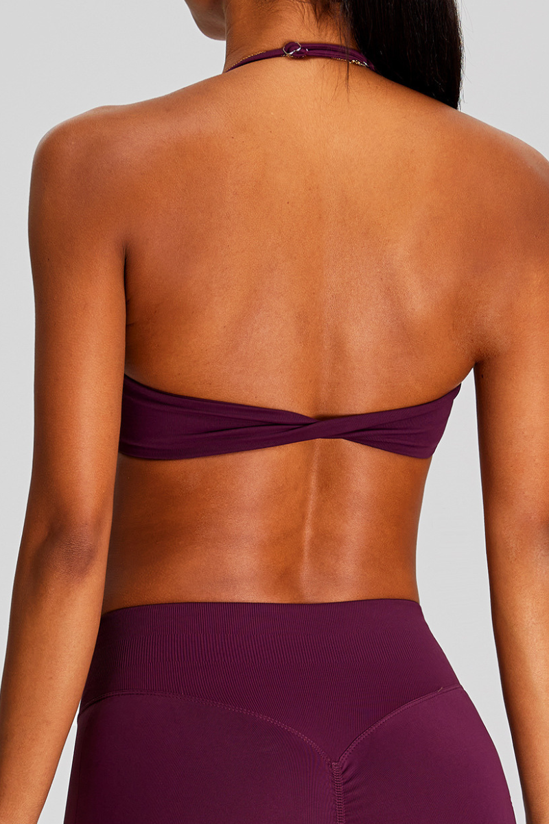 Women's Halter Backless Seamless Quick-Dry Yoga Sports Bra