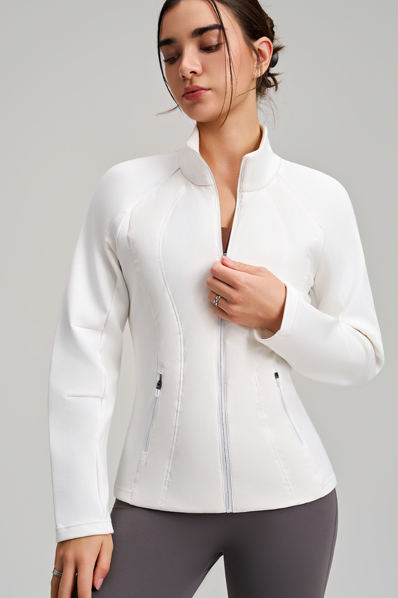 Short-length, lightweight down-filled down jacket