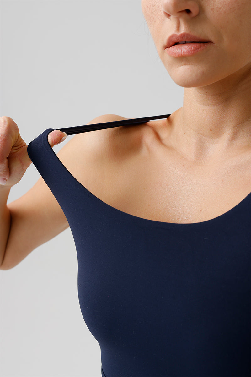Women Eco-Friendly Thin Straps With Bra Pads One-Piece Back Running Fitness Yoga Sports Bra