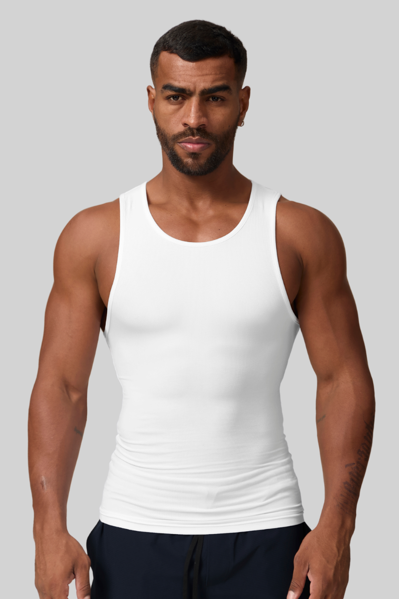Men's Threaded Tound-Neck Sports And Fitness Tank Top