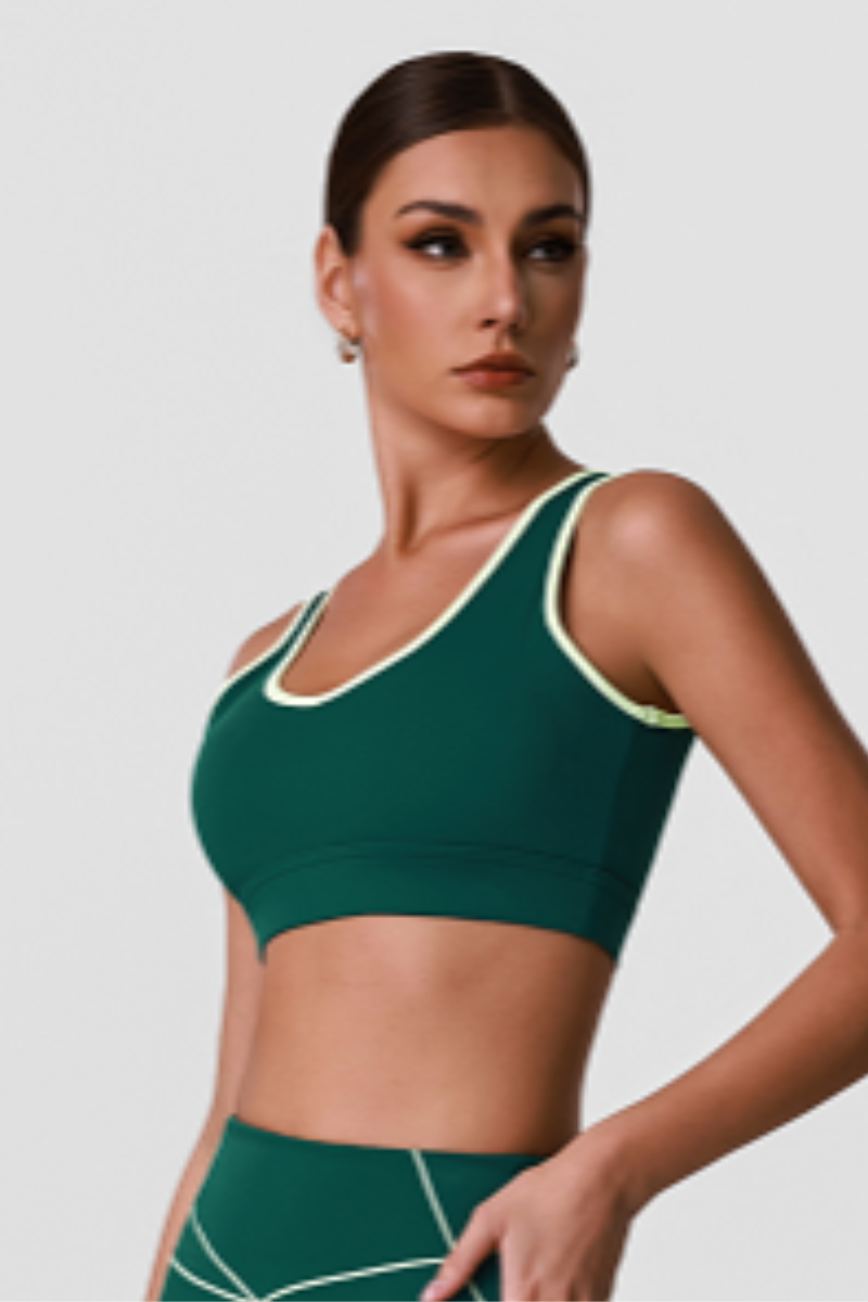 Women's Color Block Cutout Back Sports Bra