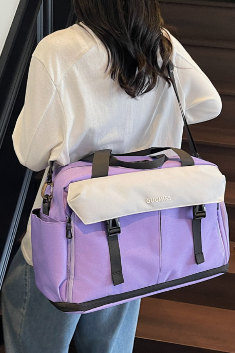 Color-Block Multi-Pocket Large Capacity Travel & Fitness Bag
