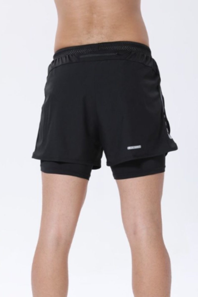 Men's 2-in-1 Anti-Chafe Reflective Quick Dry Running Shorts