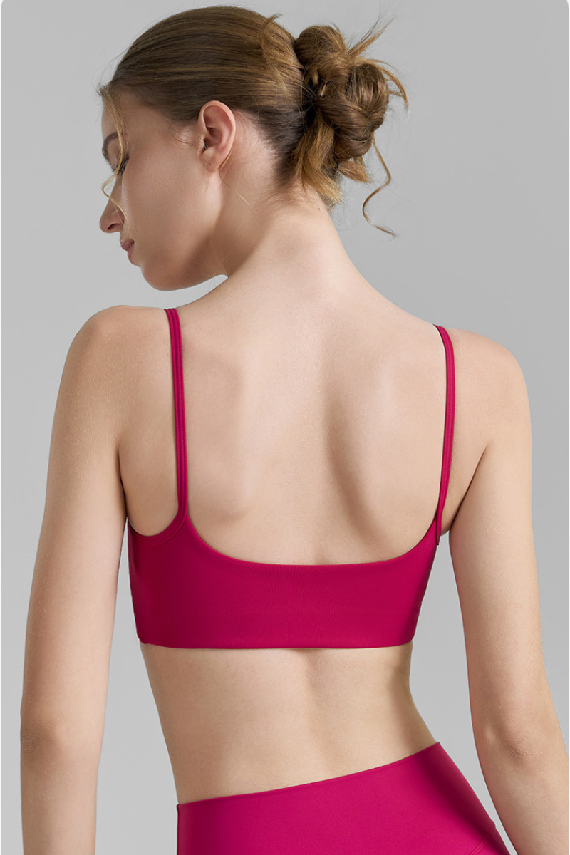 Women's Multi-Color Square Neck Spaghetti Strap Yoga Bra