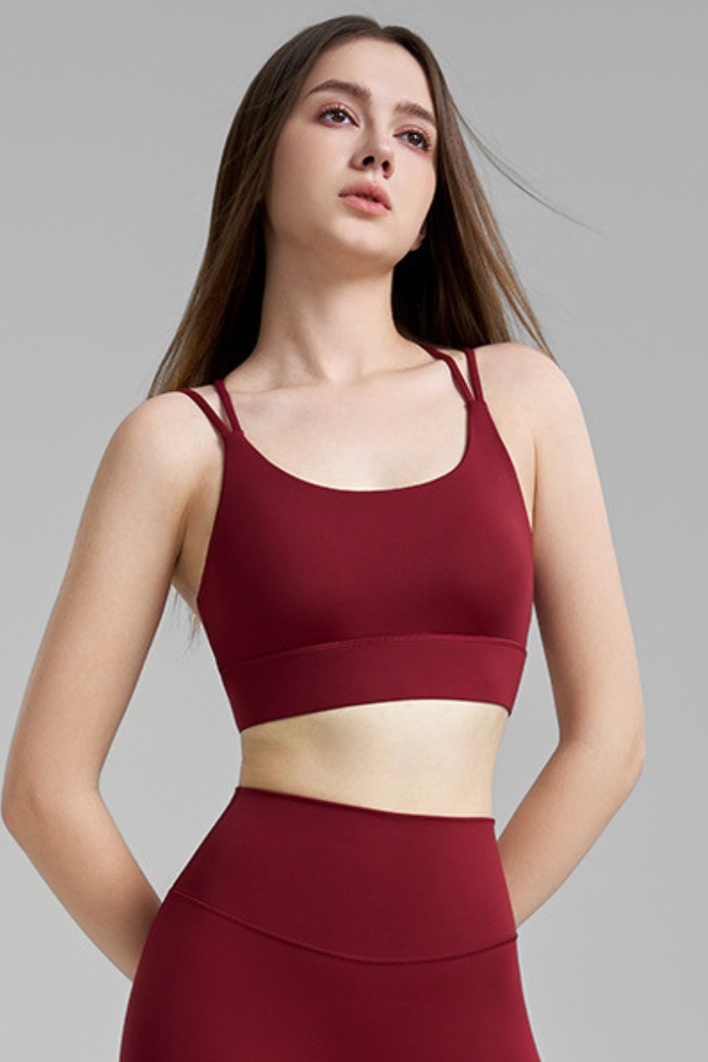 Women's Athletic U-Neck Crisscross Back Sports Bra