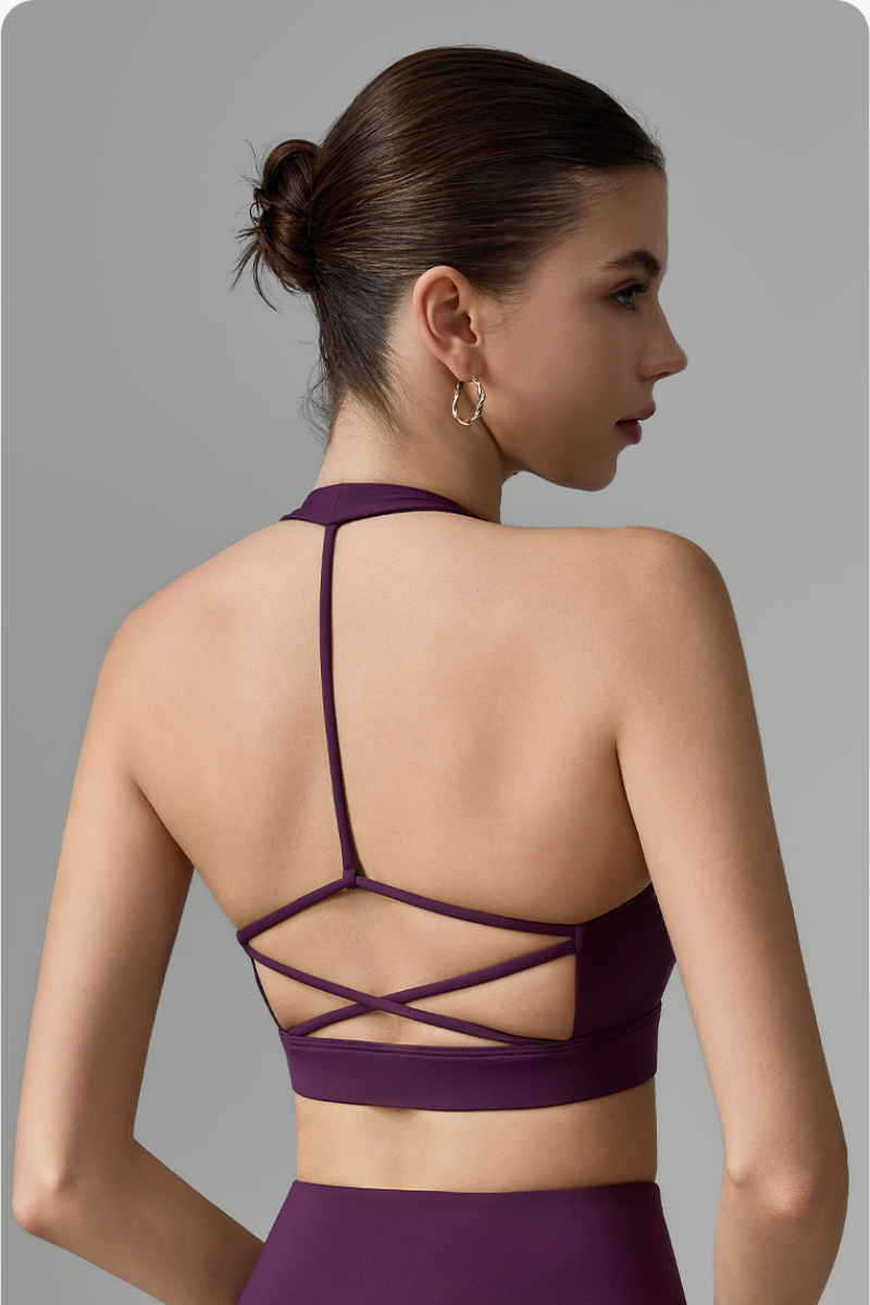 Women's Crisscross Back Halterneck Sports Yoga Bra