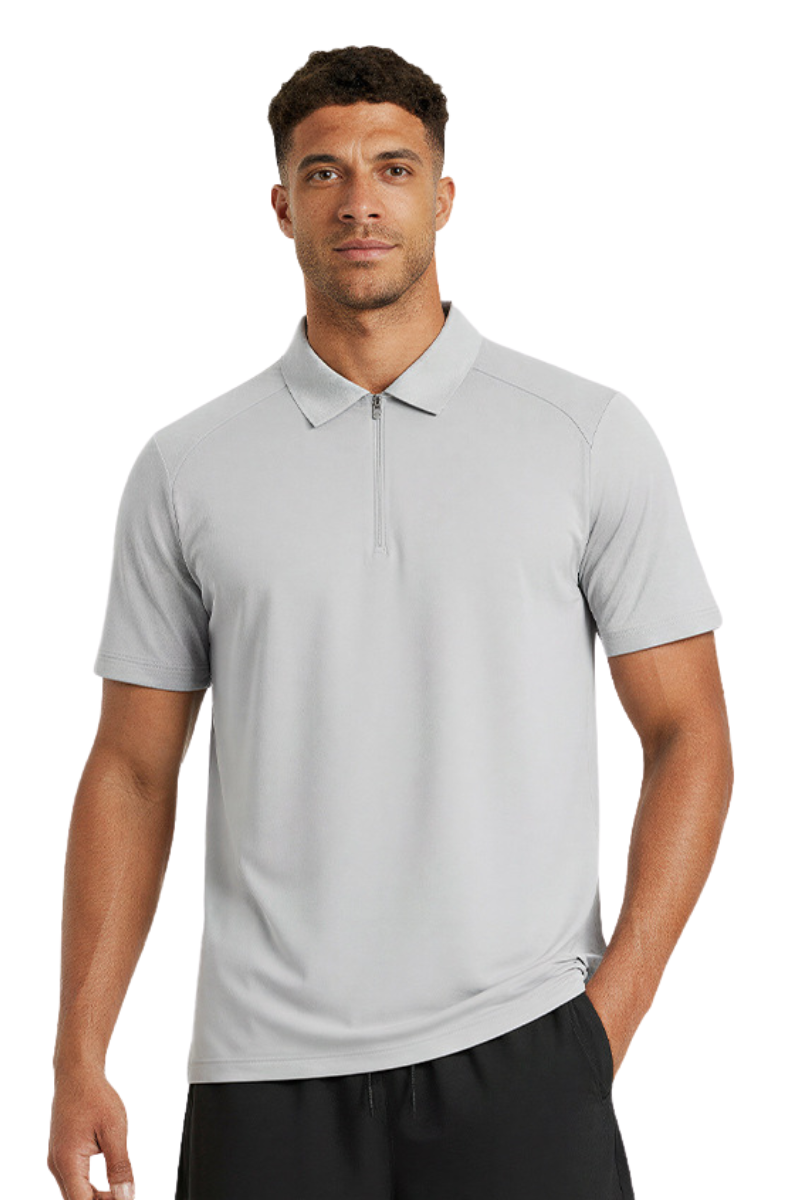 Men's Sun Protection Half-Zip Polo Collar Tennis T-Shirt