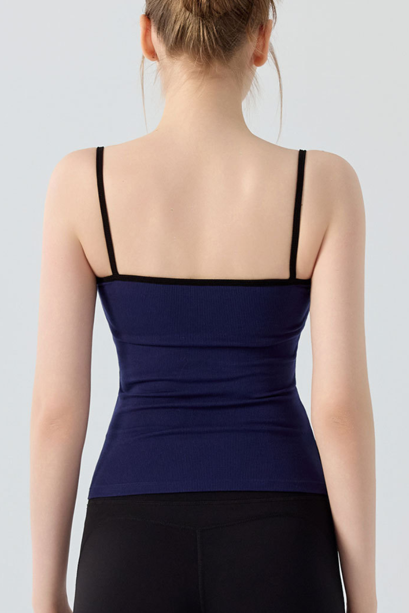 Women's Athletic Lace Contrast Thin Strap Slim Cami Top