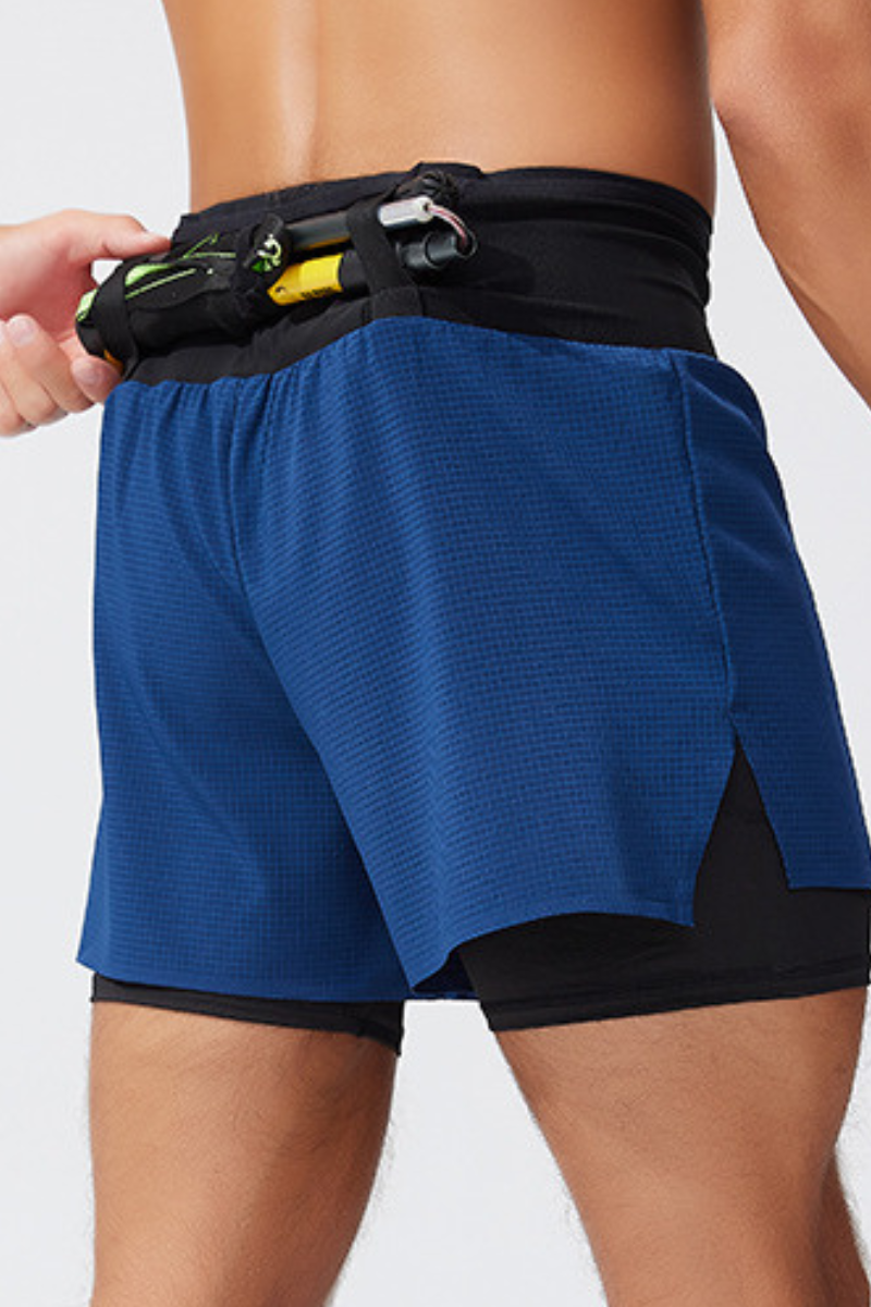 Men's 2-in-1 Running Shorts with Quick-Dry Outer Layer