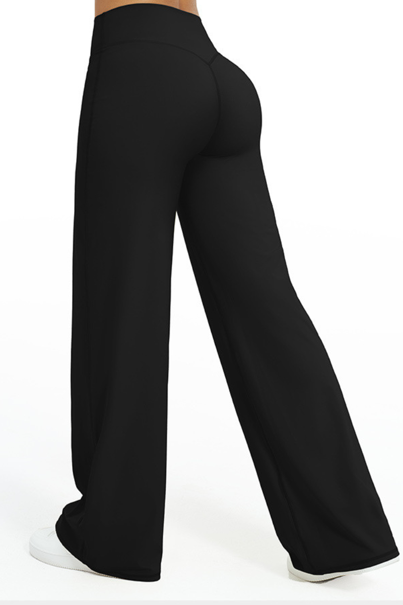 Women's Brushed Wide Waistband Draped Wide Leg Pants