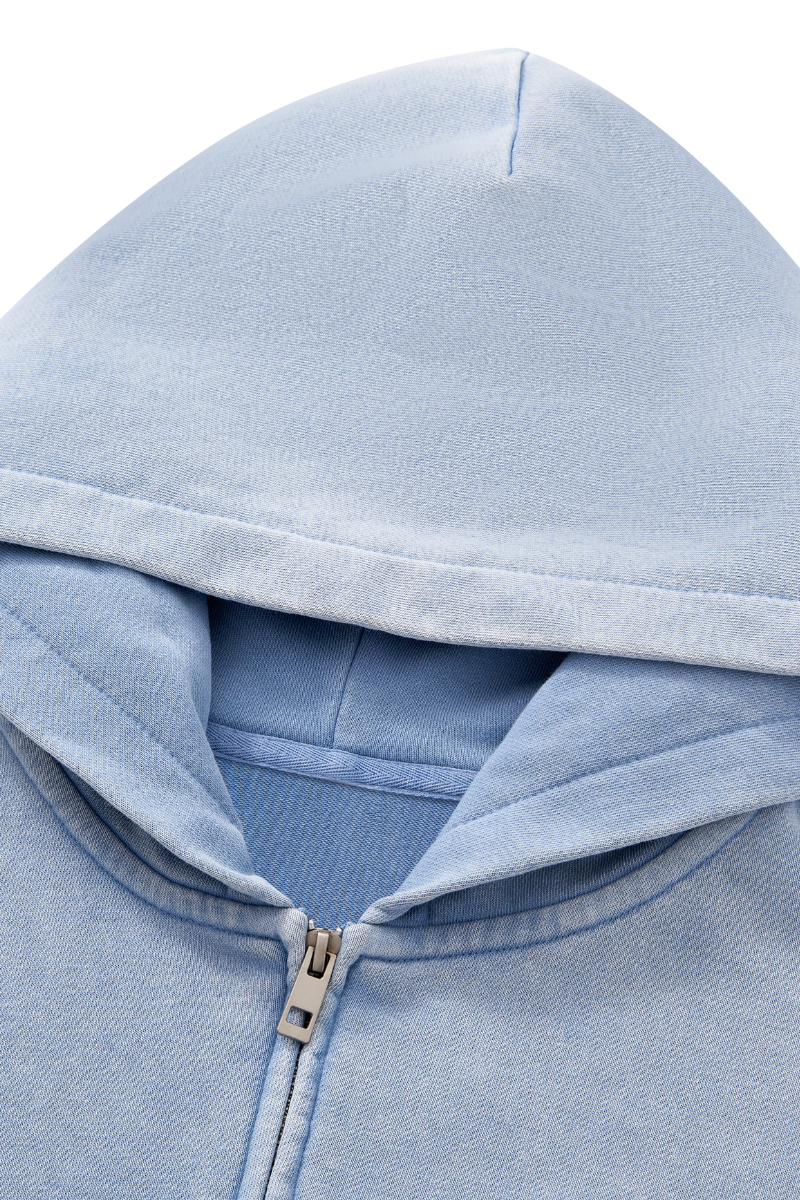 Unisex Fall Campus Cropped Zip Up Hooded Jacket
