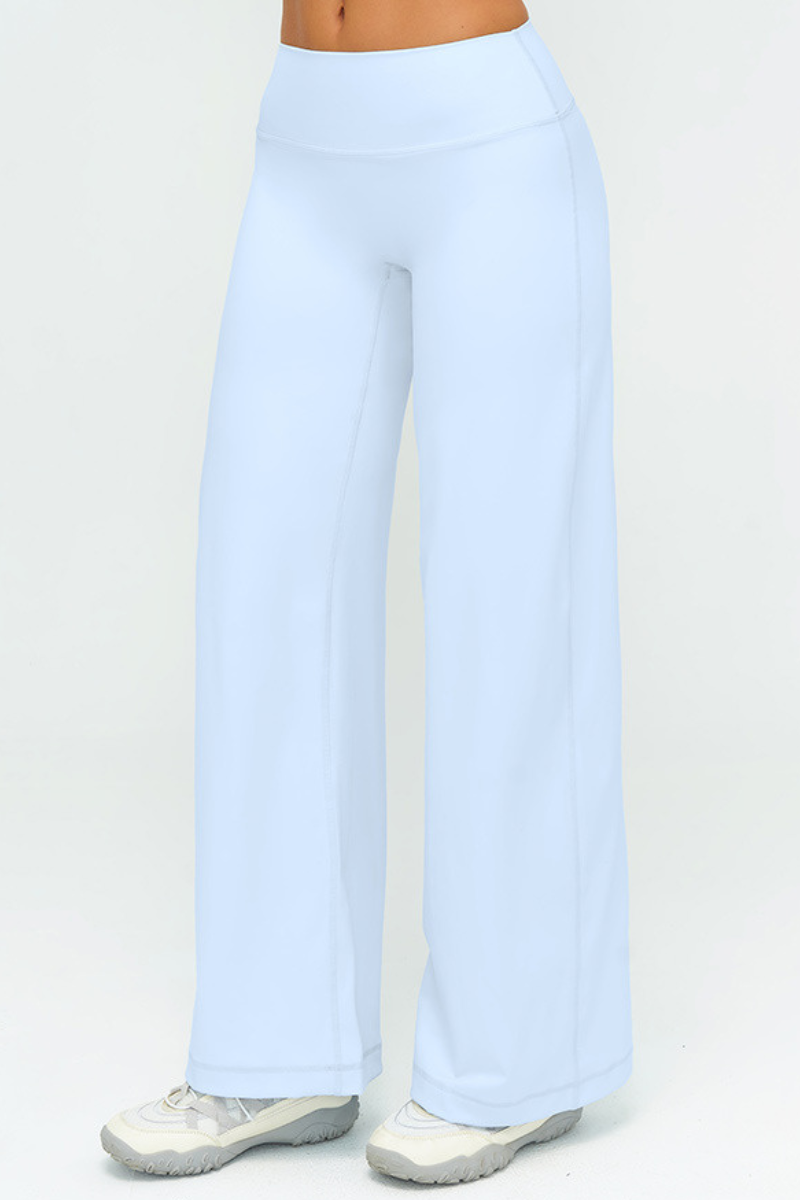 Women's Brushed Wide Waistband Draped Wide Leg Pants