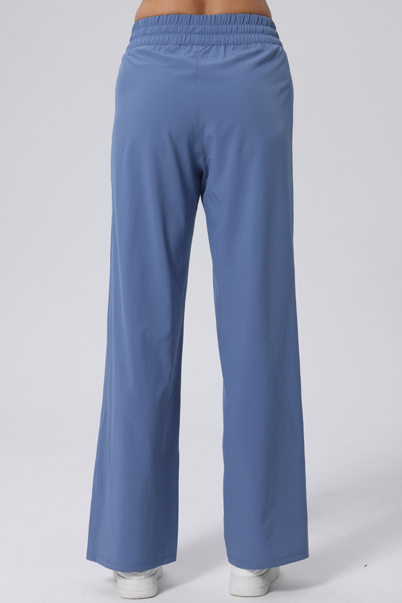Women's Elastic Waist with Drawstring Wide Leg Sports Pants