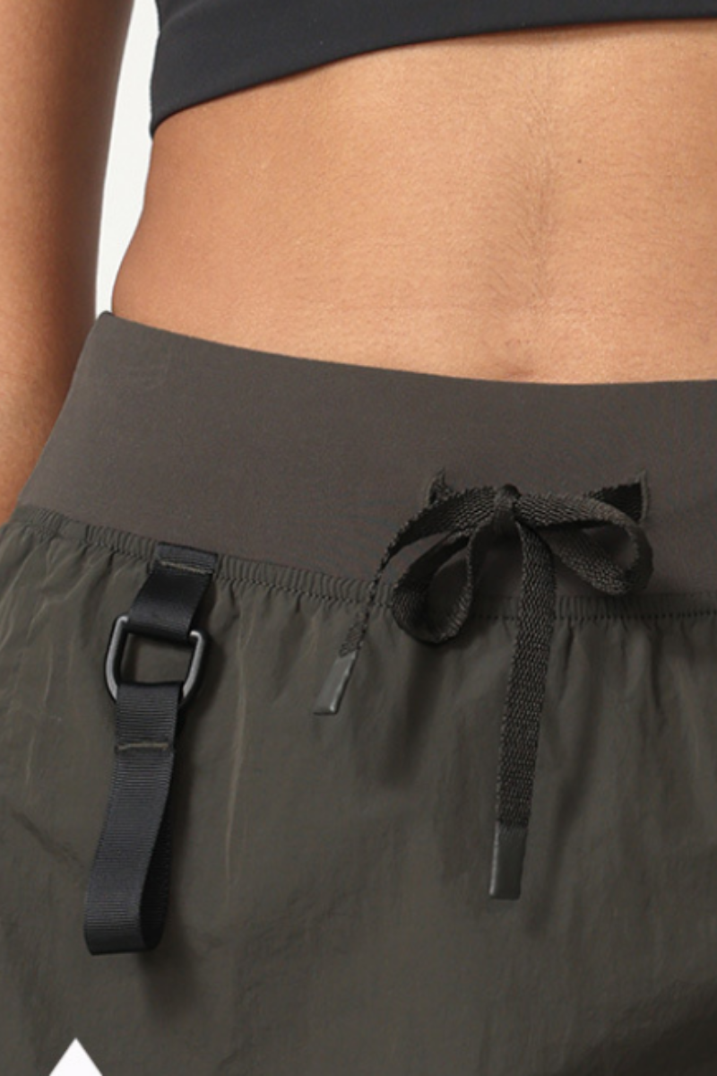 Women's High Waist Drawstring Pocket Cargo Hiking Skirt