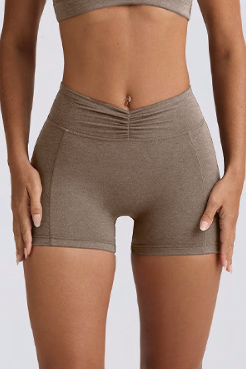 Women's Brushed Pleated Sports Yoga Shorts