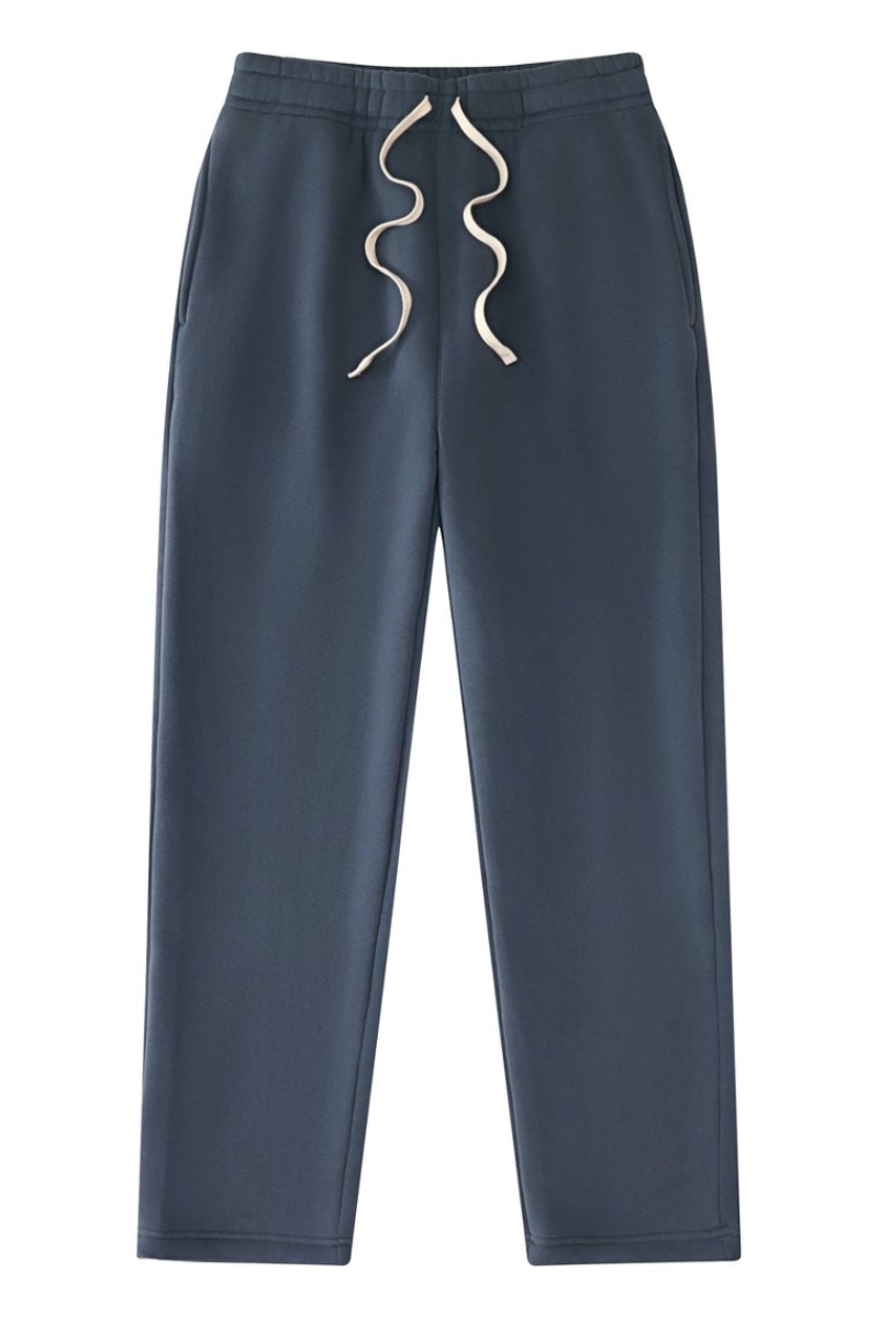 Unisex Fall Fleece Drawstring Straight Leg Casual Sweatpants