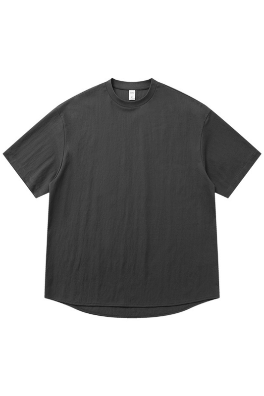 Unisex Summer Curved Hem Solid Skin-Friendly T-Shirt