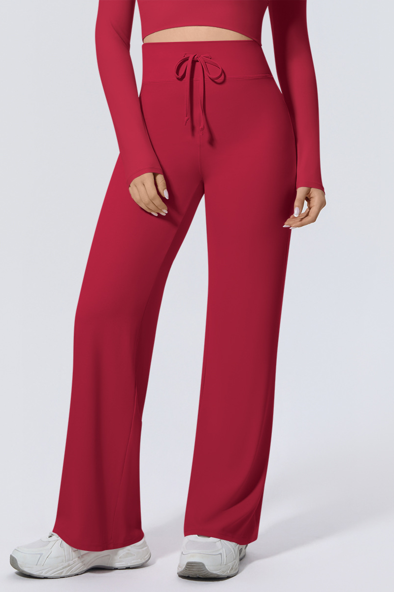 Women's Lace-up High Stretch Casual Yoga Straight Pants