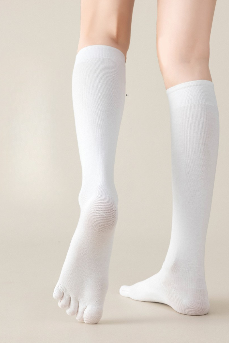 Women's  Breathable Five-Toe High-Top Cotton Yoga Socks