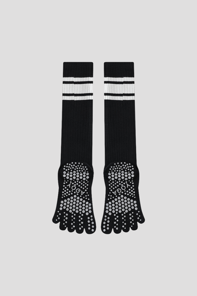 Women's Non-Slip Grip Sole Long Tube Sports Pilates Socks