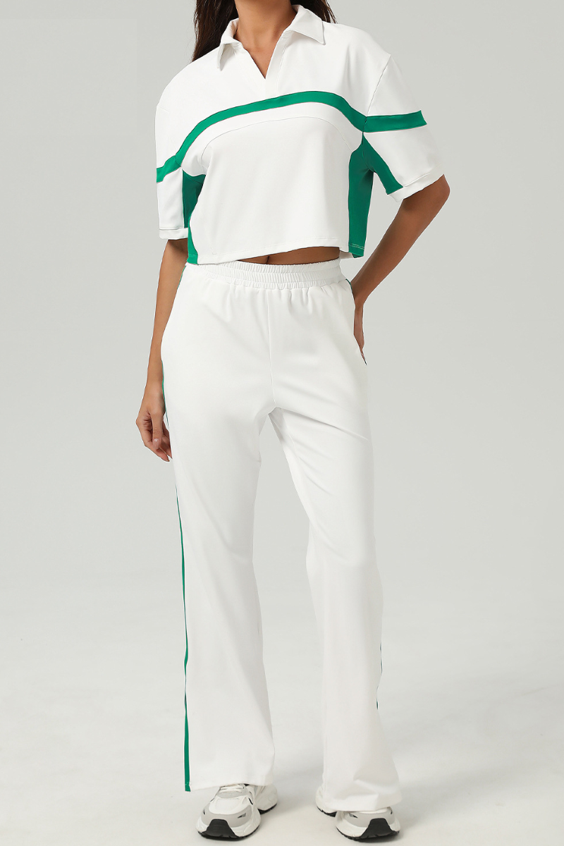 New Color-Blocked Fashion Loose Casual Tennis Sports Set