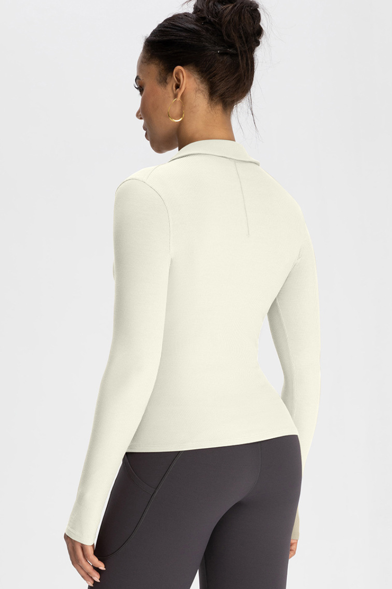 Ladies' collar-opening cardigan
