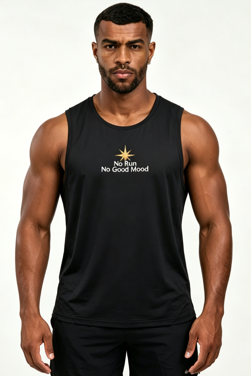 Men's Raglan Crew Neck Printed Quick Dry Athletic Tank Top