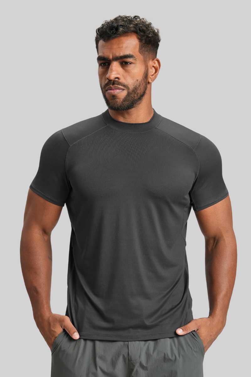 Men's Summer Nude Round-Neck Fitness Sports T-shirt