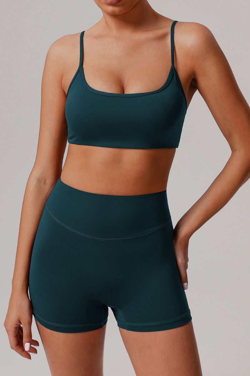 Spaghetti strap bra and shorts 2-piece set