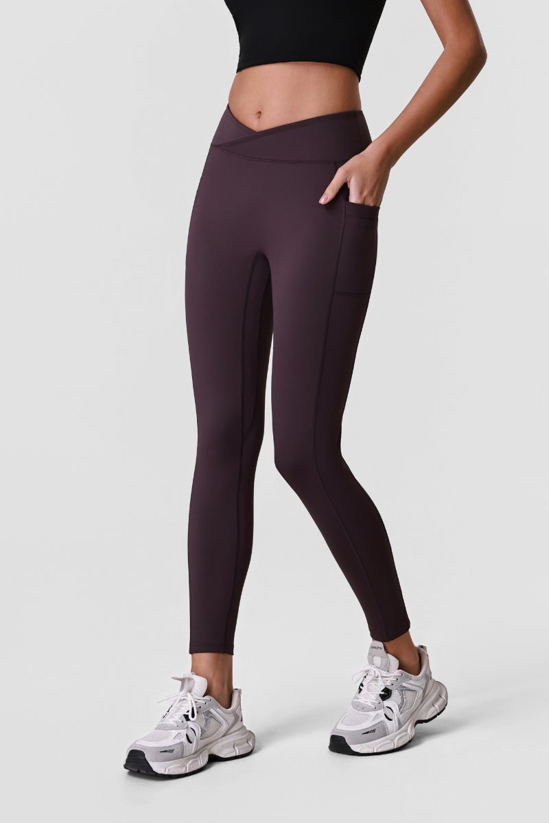 Women's Athletic Side Pocket V-waist Yoga Leggings