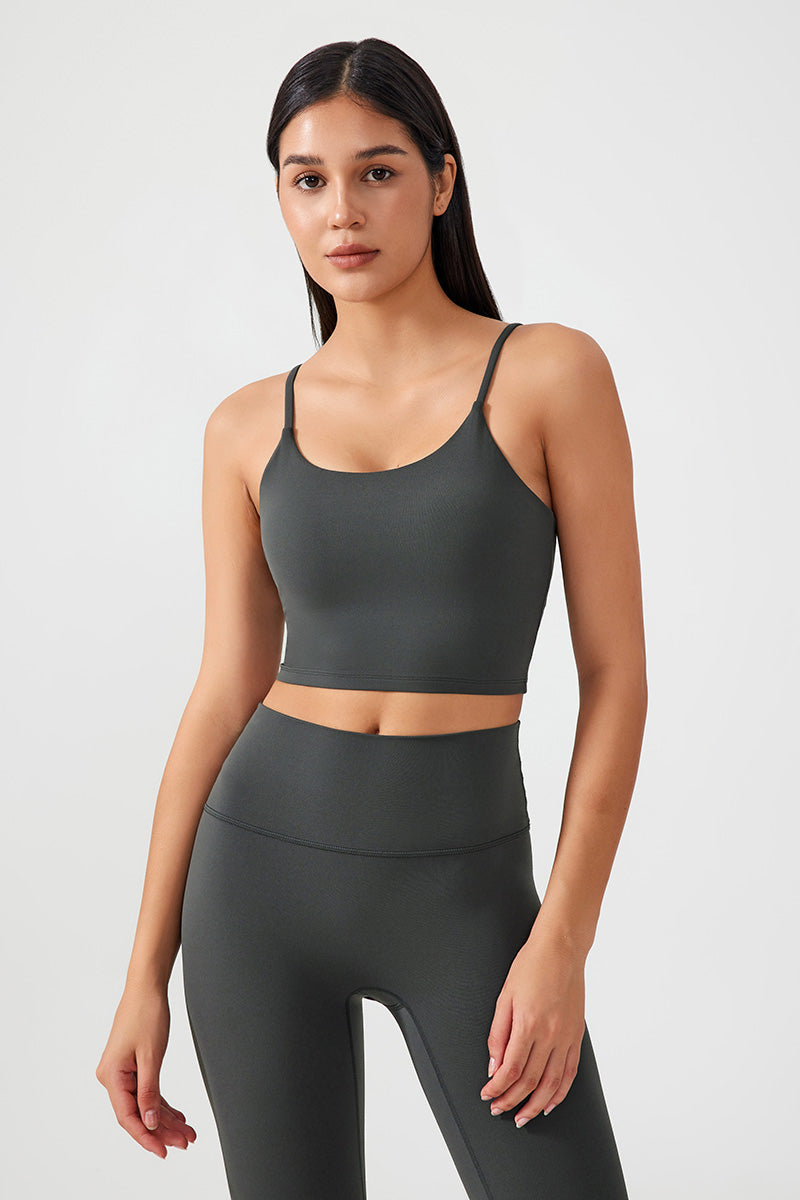 Women Gathering Anti-Shock One Cup Back Fitness Yoga Exercise Camisole Top