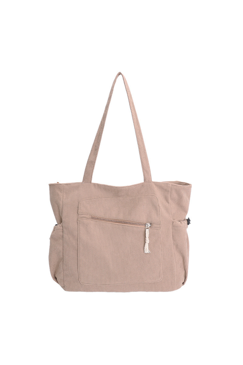 Women's Fall Corduroy Multi Pockets Large-Capacity Tote Bag