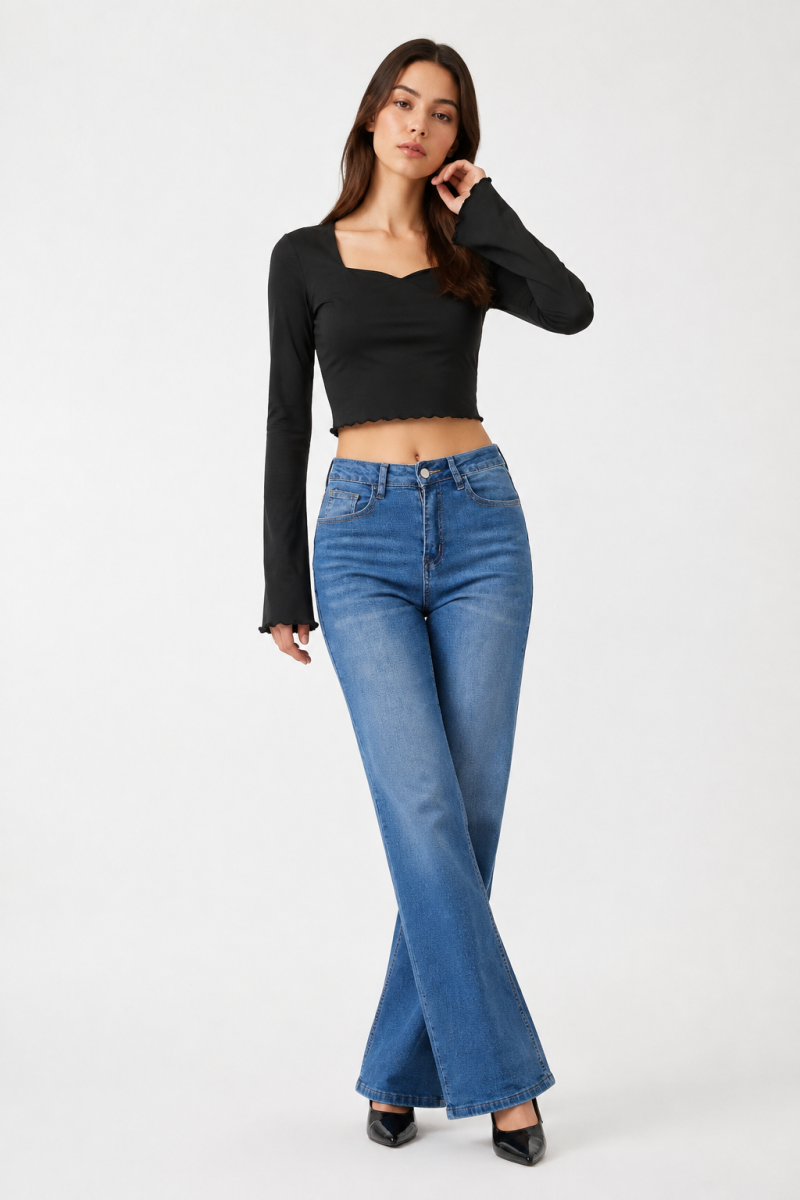 Women's Fall Vintage Distressed Straight-Leg Jeans