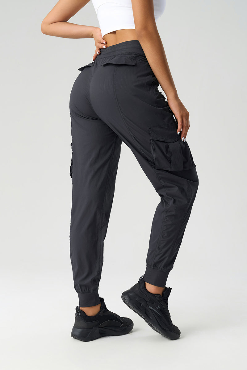 Women Mid-Rise Drawstring Leg Loose-Fitting Lightweight Quick-Drying Breathable Outdoor Workwear Sweatpants