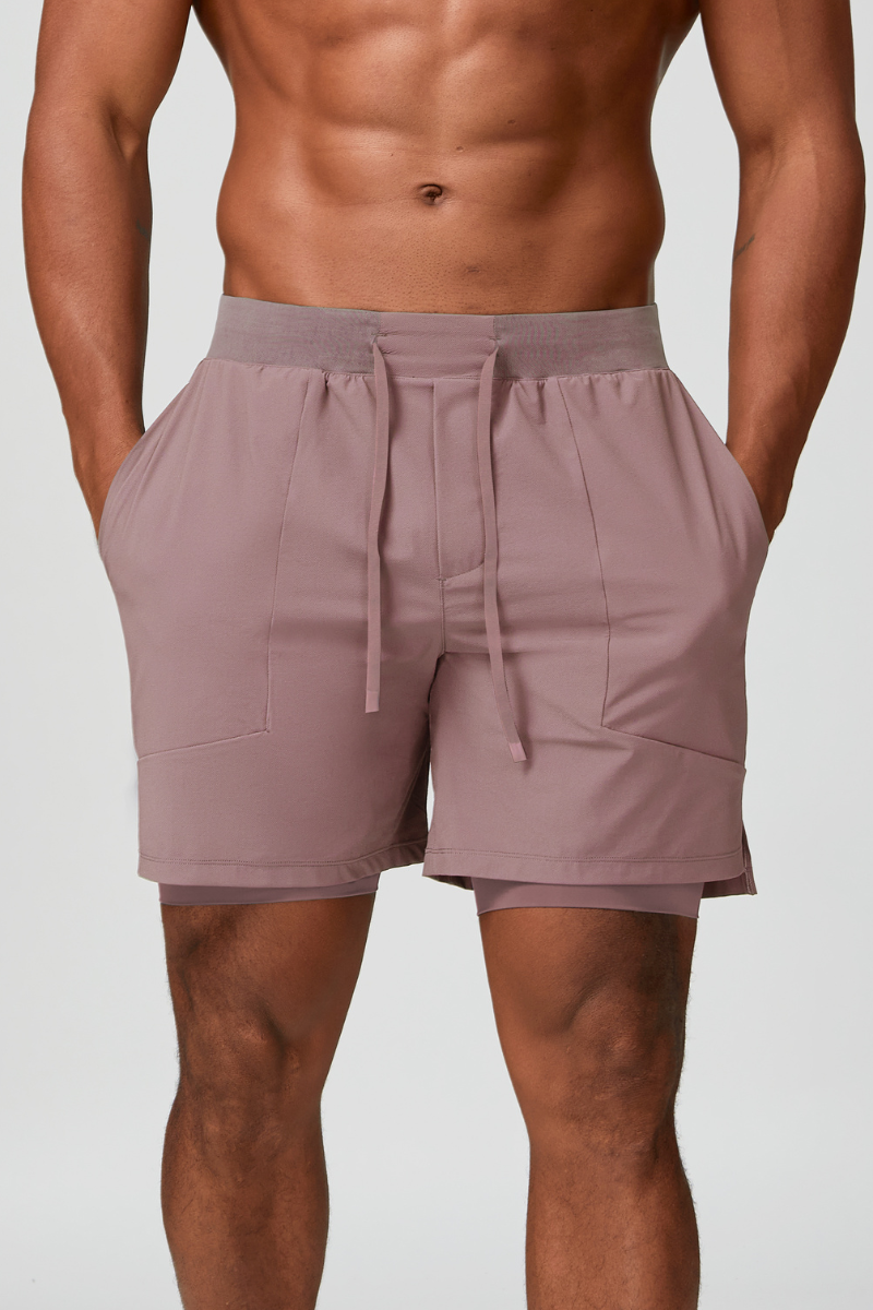 Men's Quick-Drying Double-Layer Casual Fitness Sports Shorts
