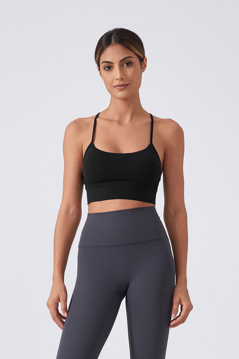 Women Running Sexy Y Back Anti-Shock Gathering Yoga Sports Bra