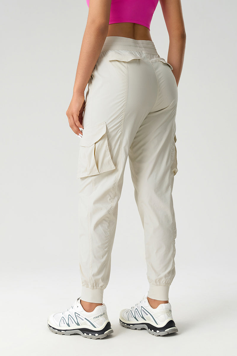 Women Mid-Rise Drawstring Leg Loose-Fitting Lightweight Quick-Drying Breathable Outdoor Workwear Sweatpants