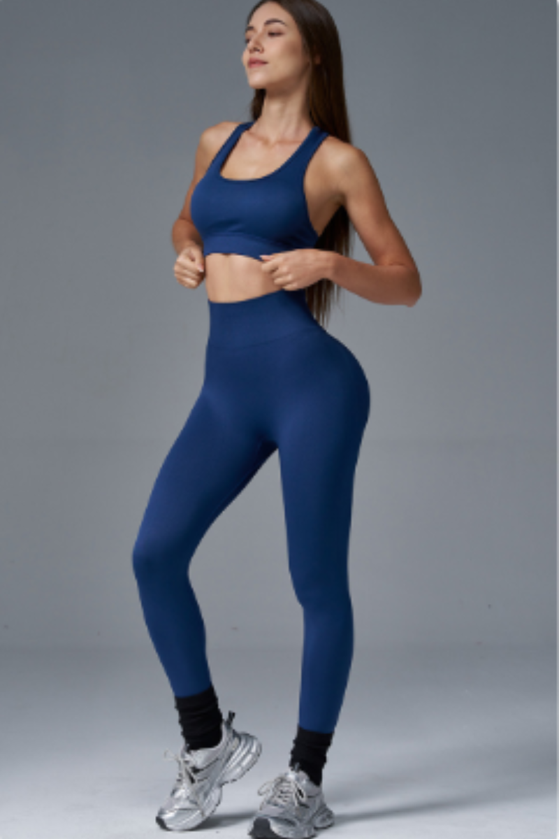 Women's Athletic Set:Halterneck Bra And High Waist Leggings
