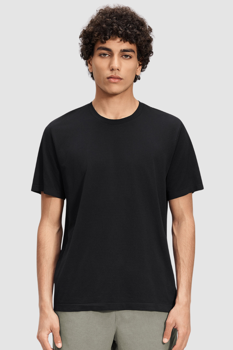 Men's Summer Seamless Round-Neck Solid Sports Tee