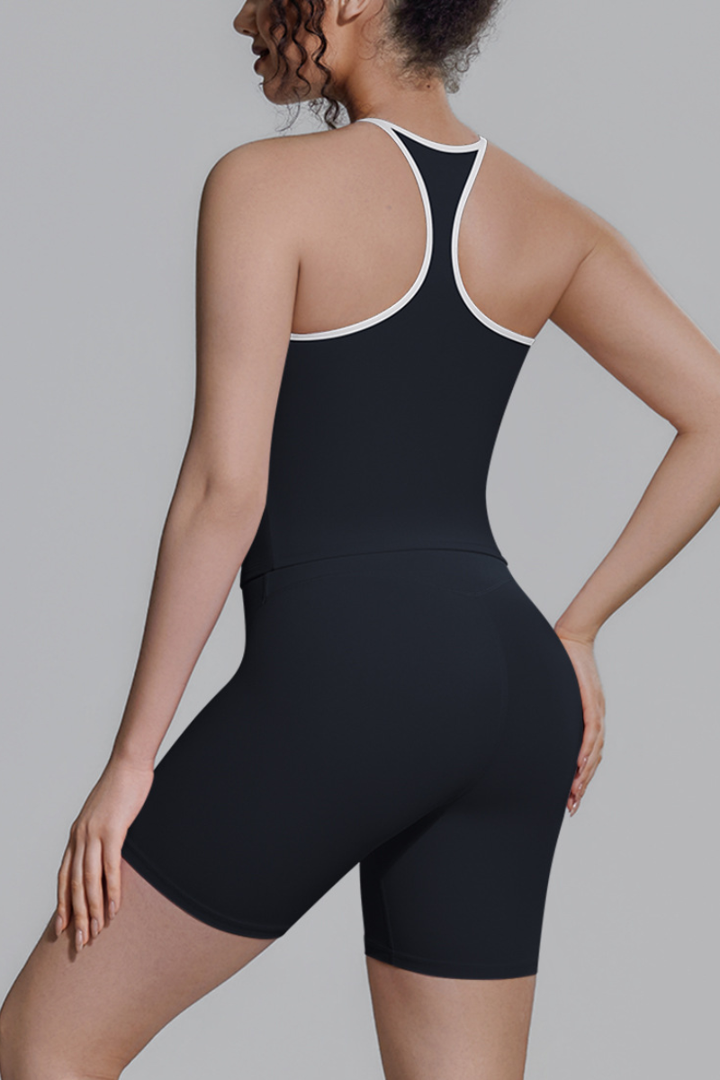 Women's Athletic Sets:Racerback Tank Top And Shorts