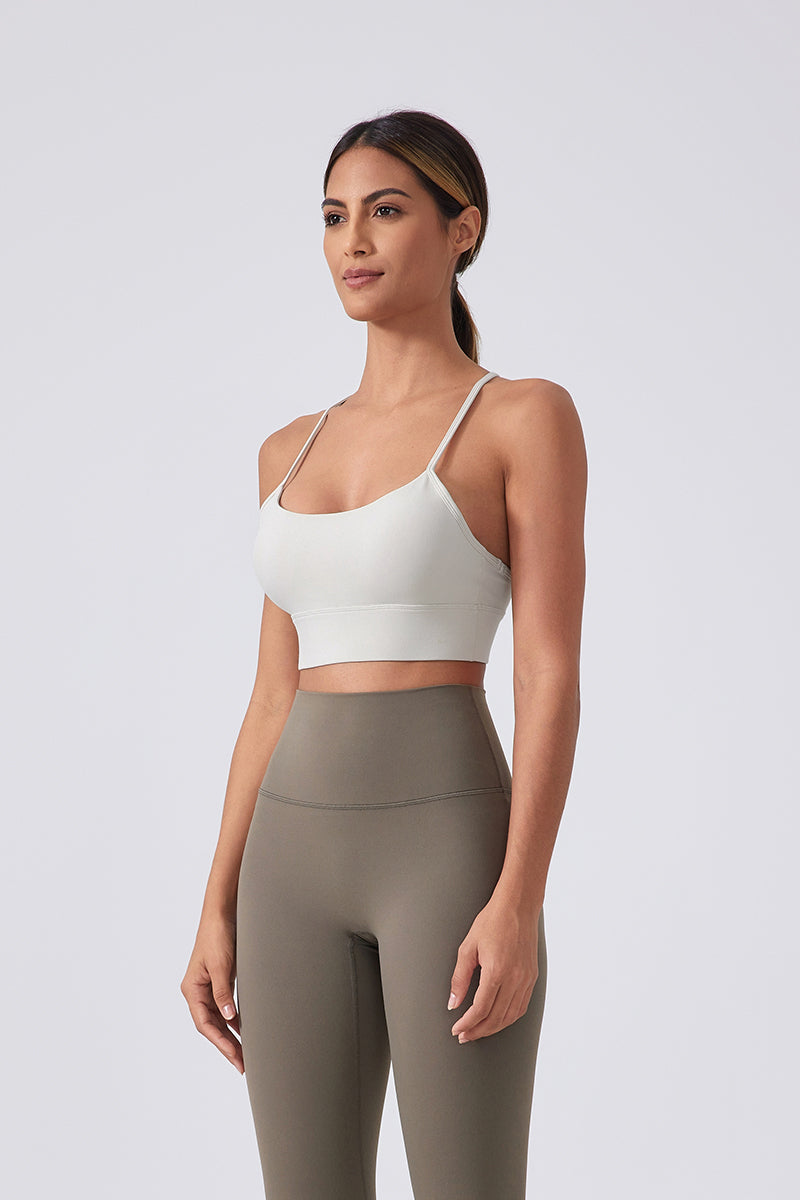 Women Running Sexy Y Back Anti-Shock Gathering Yoga Sports Bra