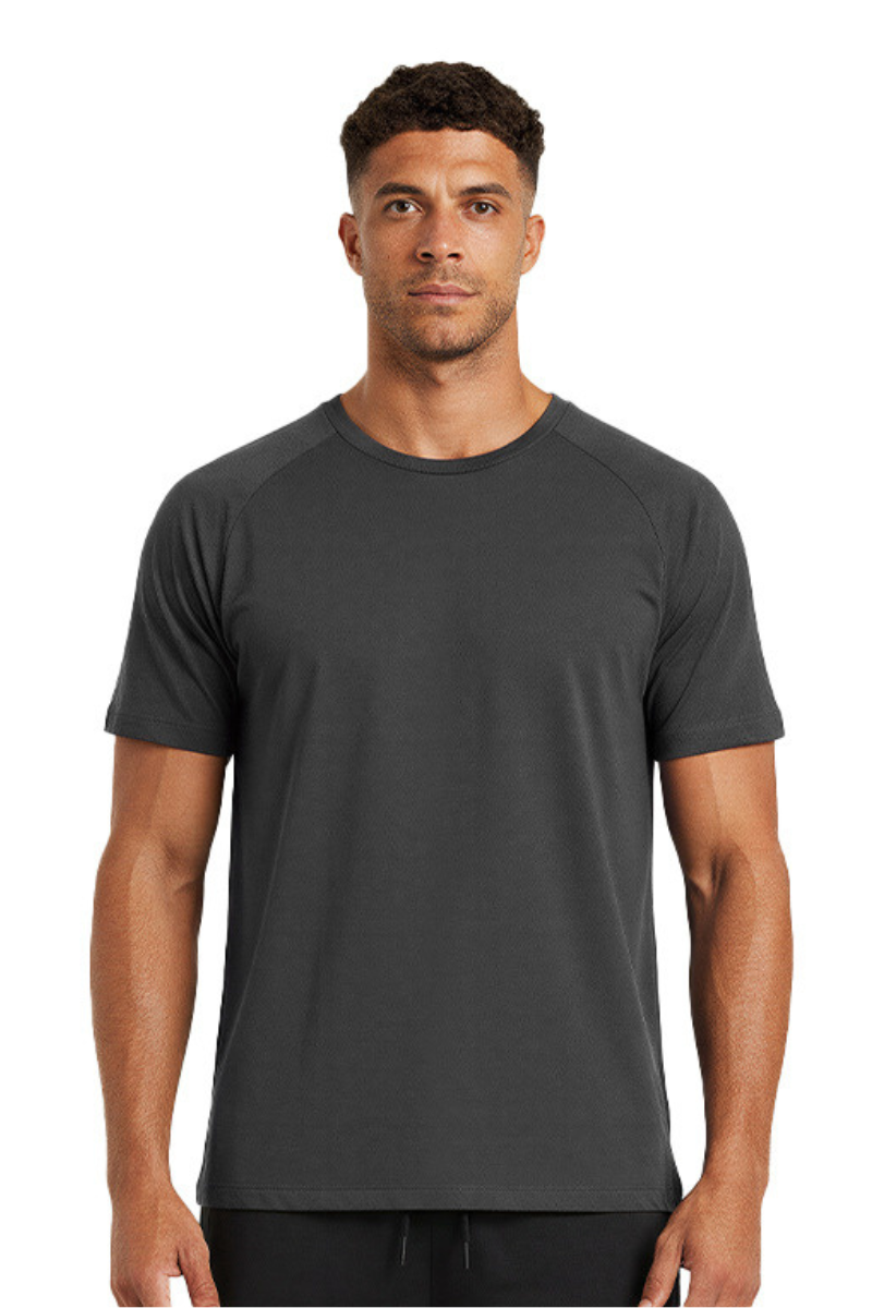 Men's Summer 100% Cotton Crew Neck Quick Dry  Sports T-shirt