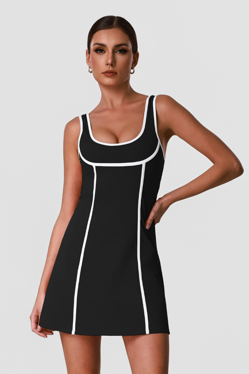 Women's Colorblock Slim Removable Pads Anti-Exposure Skirt