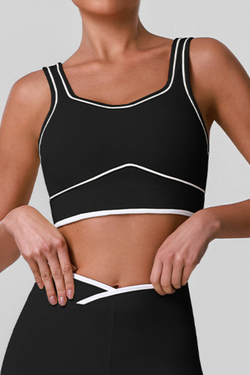 Women's Athletic Colorblock U-back Removable Pads Bra