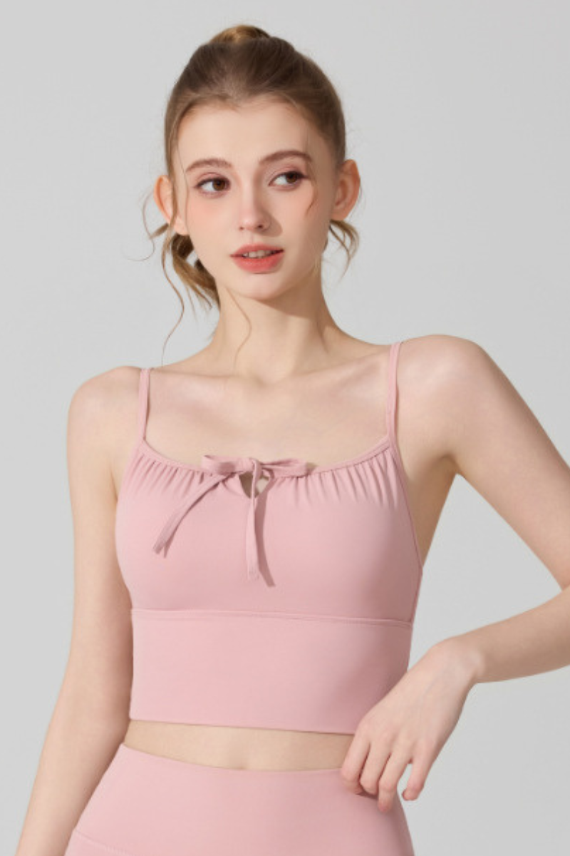 Women's Bow-Tie Thin-Strap Cami Form-Fitting Sports Tank Top