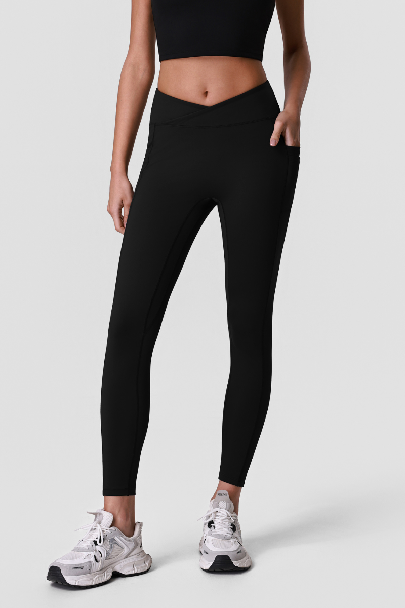 Women's Athletic Side Pocket V-waist Yoga Leggings