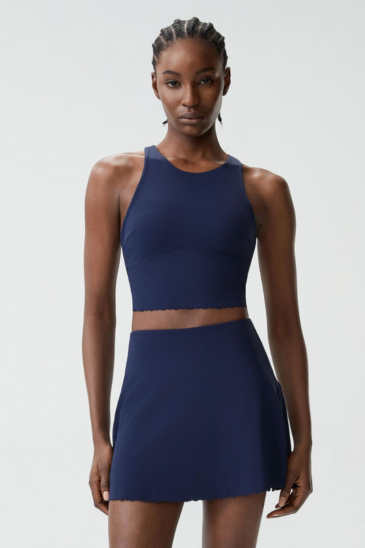 Women's Floral Center Tank & Tennis Skirt Two-Piece Set