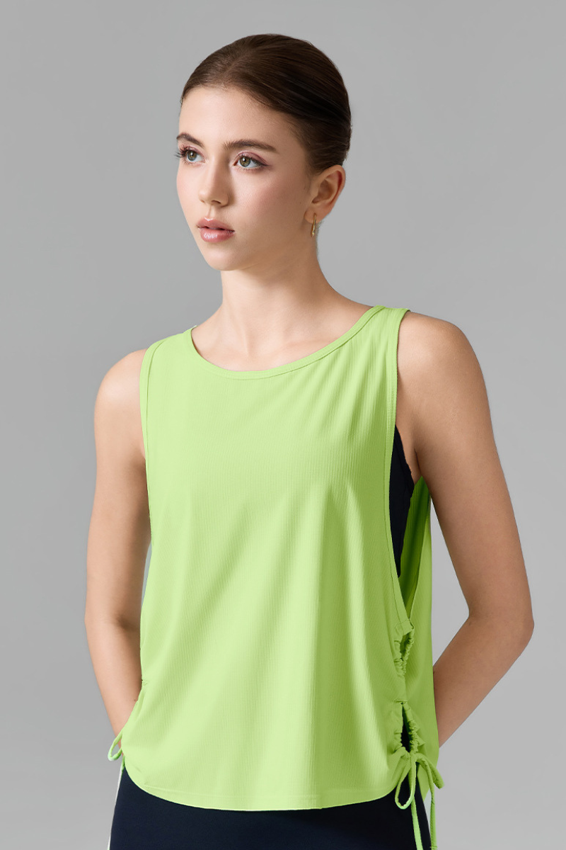Women's Lightweight Cooling Side Drawstring Sports Tank Top