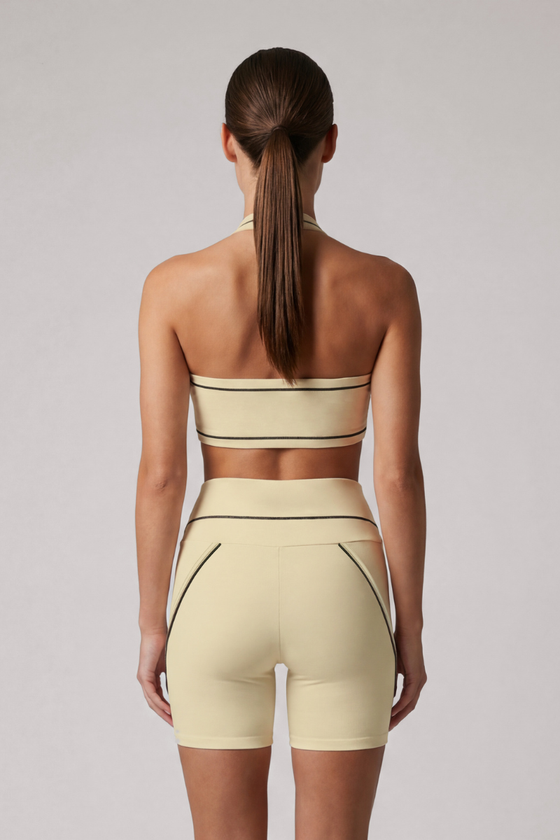 Women's Color Block Halterneck Padded Sports Bra