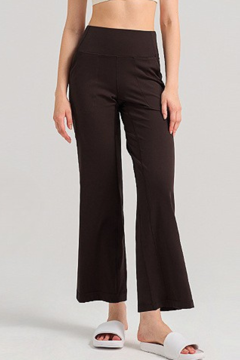 Women's Athletic Solid Quick-Dry Wide-Leg Yoga Pants